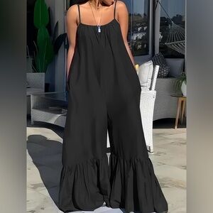 SHEIN Black Ruffle Hem Jumpsuit Size 4X